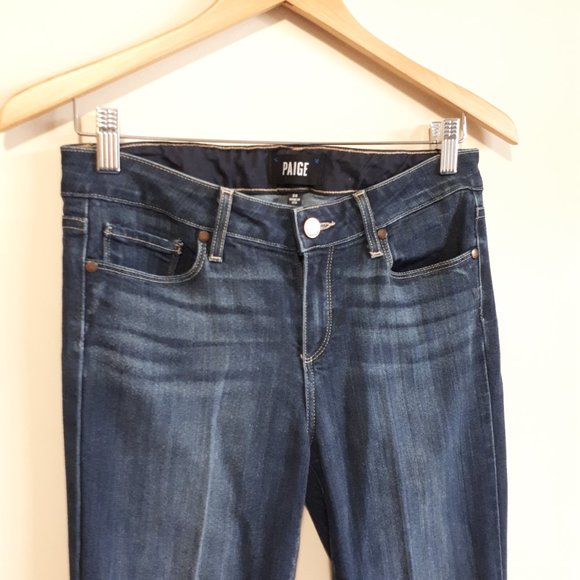 PAIGE / 28 x 30 / Womens Manhattan Bootcut Mid-Rise Denim Stretch Jeans - Seneca - Picture 3 of 13